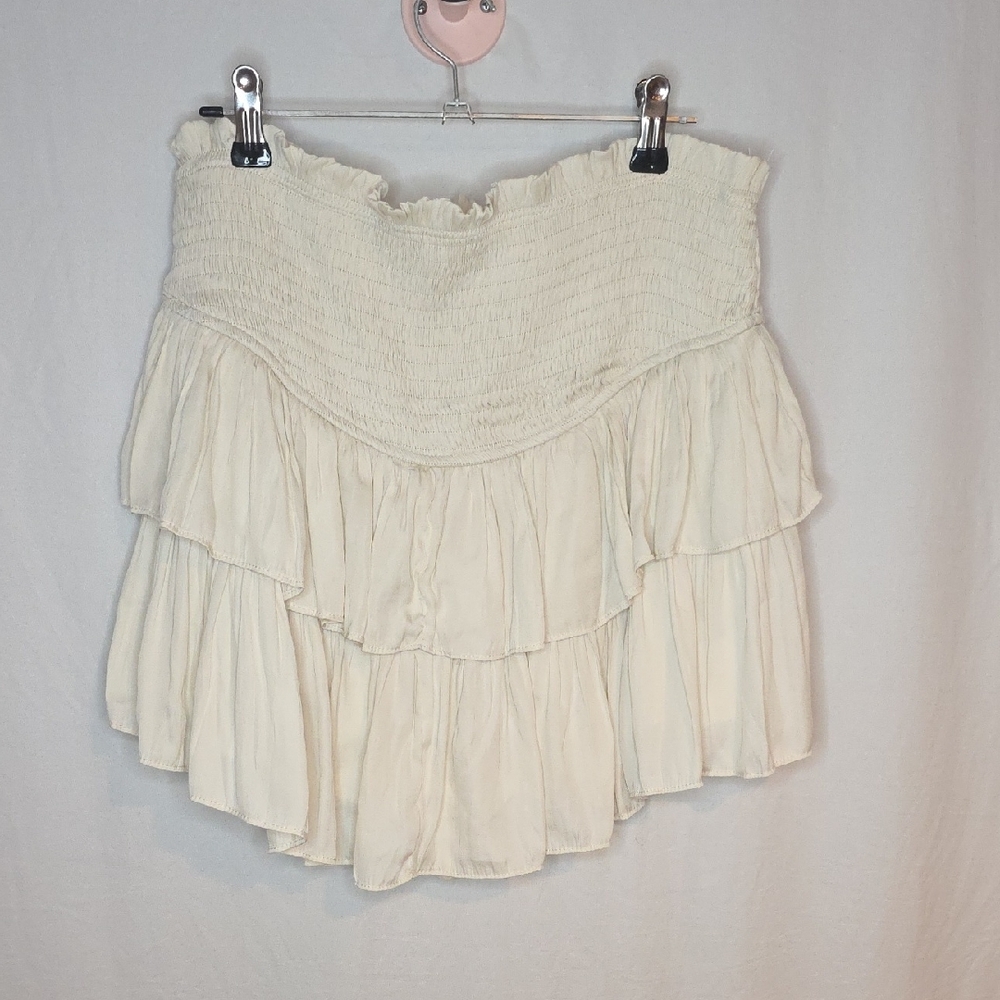 Mustard Seed Cream Ruffled Mini Skort